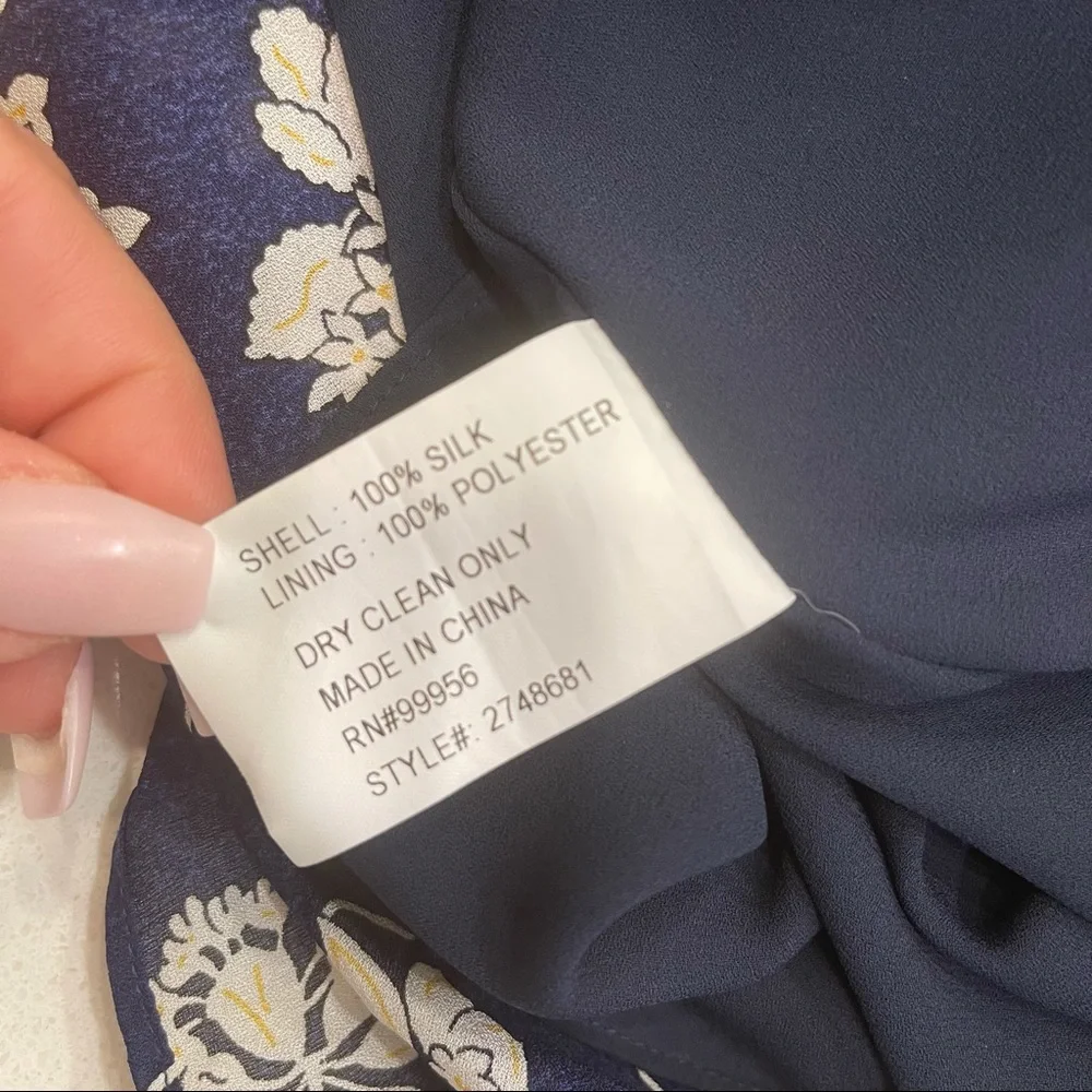 Shoshanna Navy Avila Night Out Silk Dress 2 - Picture 7 of 7